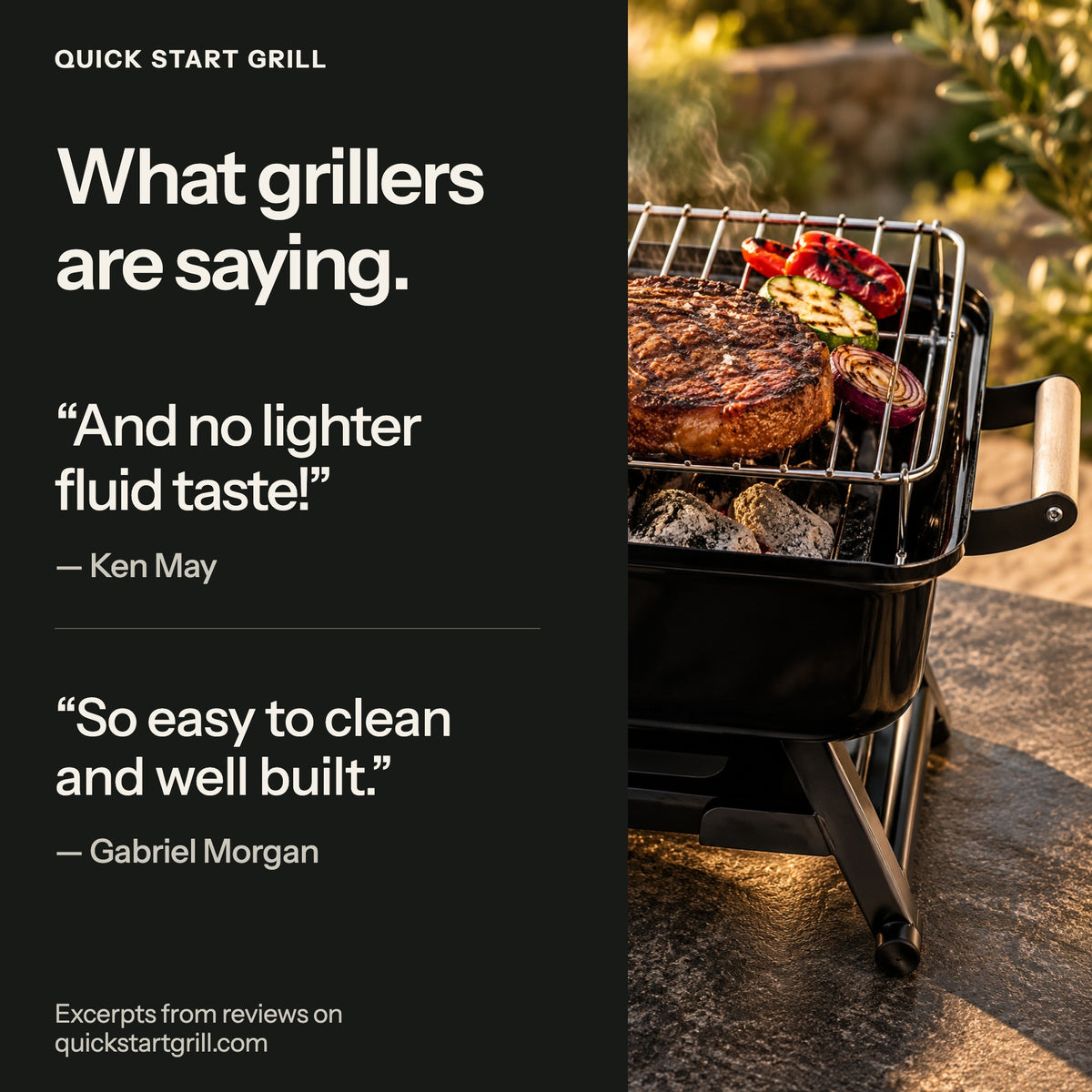 Quick Start Grill - Ready to Grill in About 6 Minutes